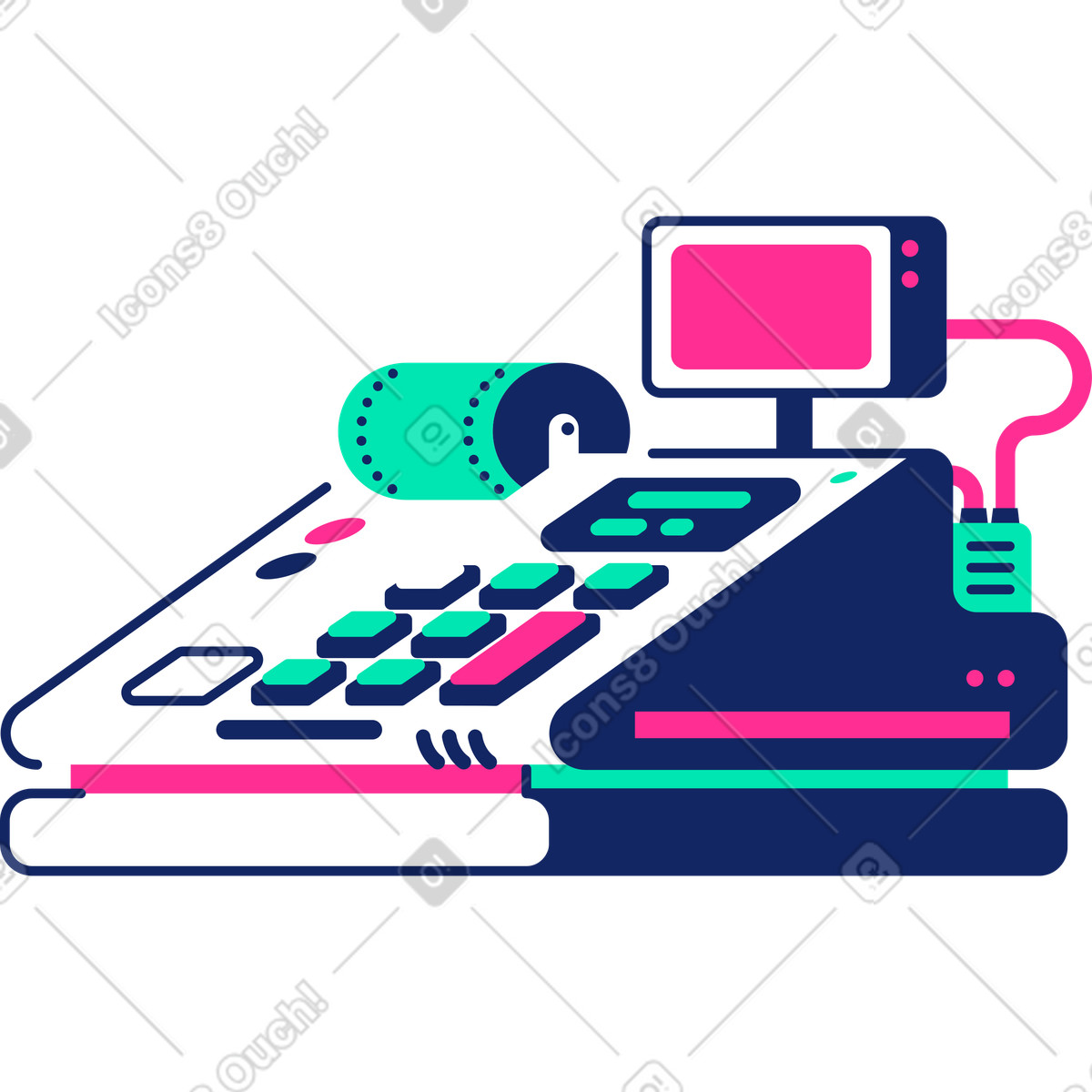 Cash register illustration in PNG, SVG