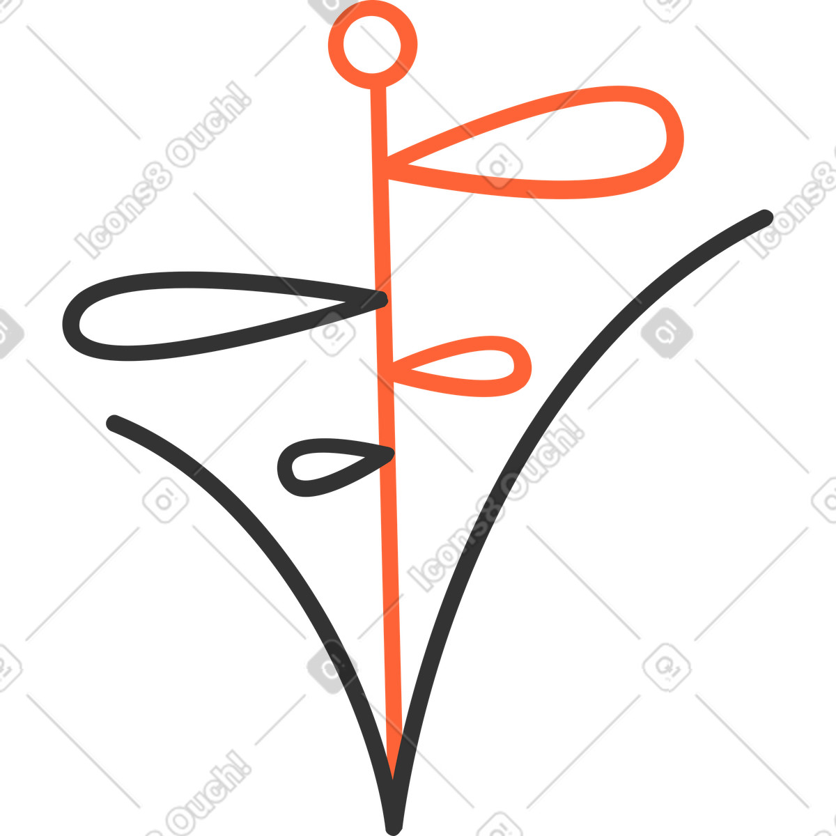 Crayon スタイルの 花 のイラストをPNG、SVG形式でダウンロード