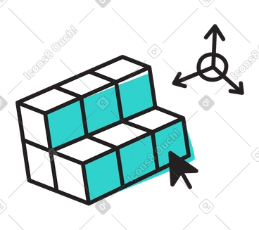 3D modelling and 3D steps  PNG, SVG