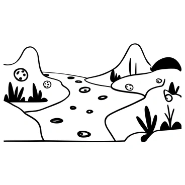 A river flowing with red blood cells like a bloodstream