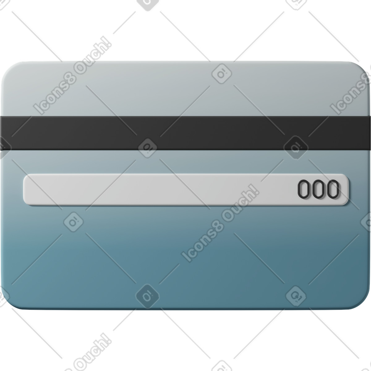 3D Casual life 스타일의 Back side of blue bank card 일러스트레이션 PNG, SVG 다운로드
