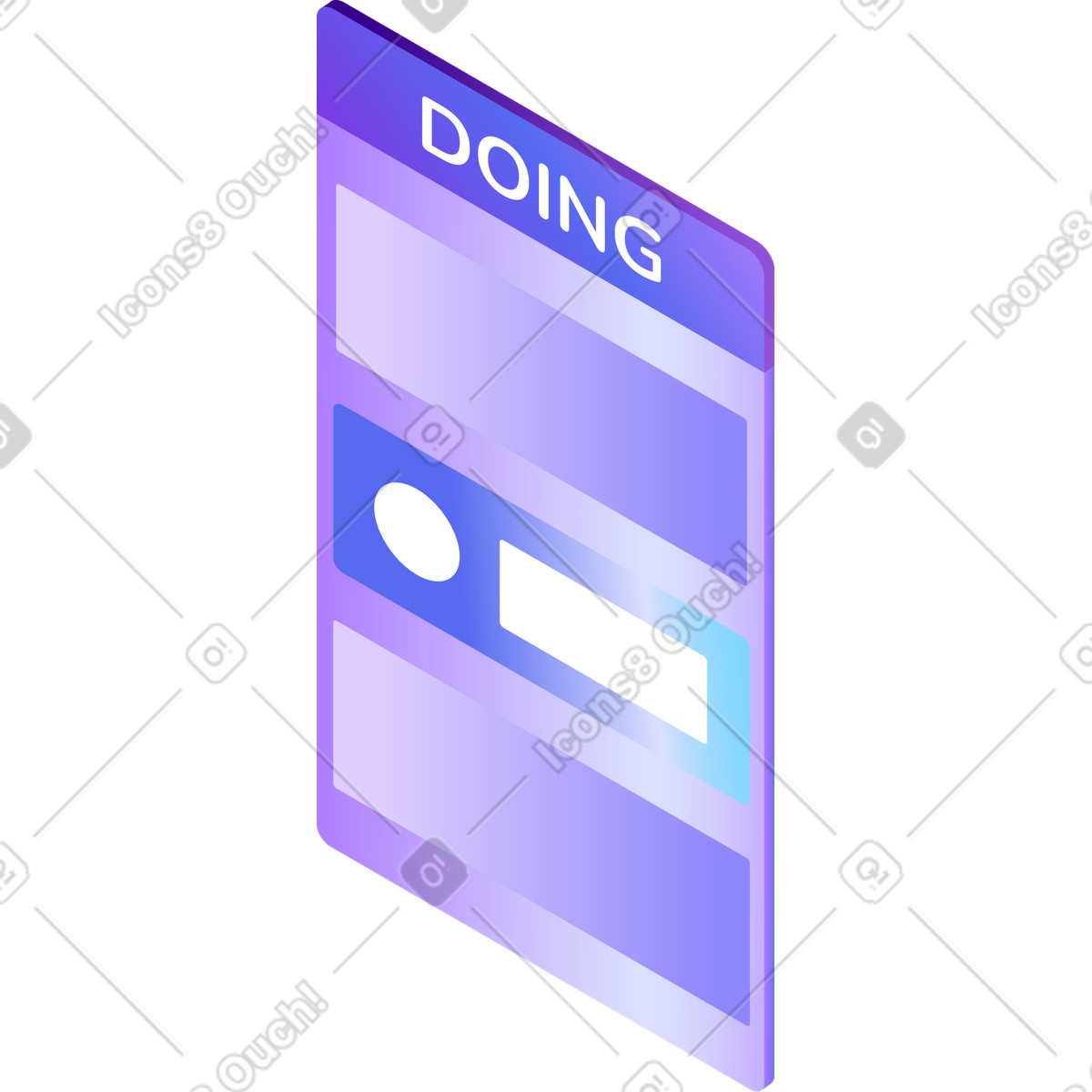 Illustration Tableau kanban en cours de réalisation dans le style Hi-tech à télécharger aux formats PNG, SVG