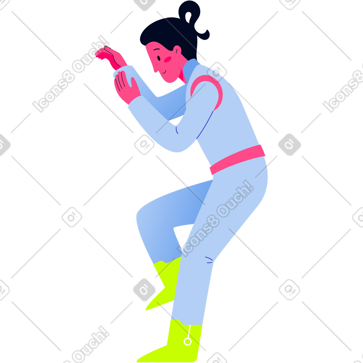 Illustration Femme en salopette dans le style Space à télécharger aux formats PNG, SVG