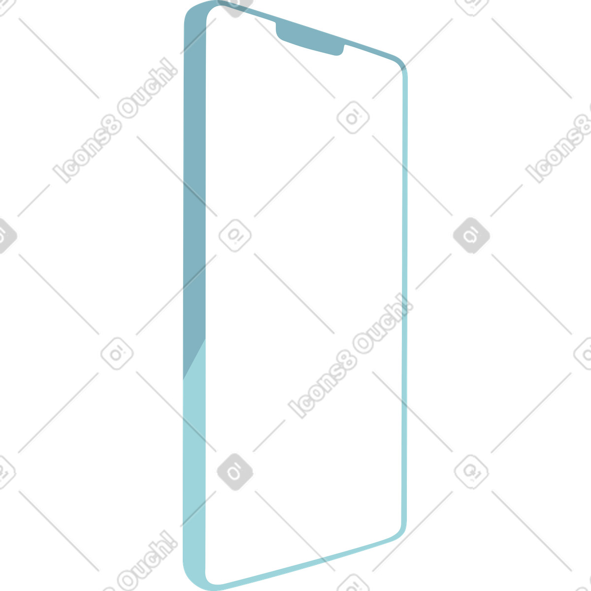 Lagom スタイルの Turquoise phone in perspective のイラストをPNG、SVG形式でダウンロード