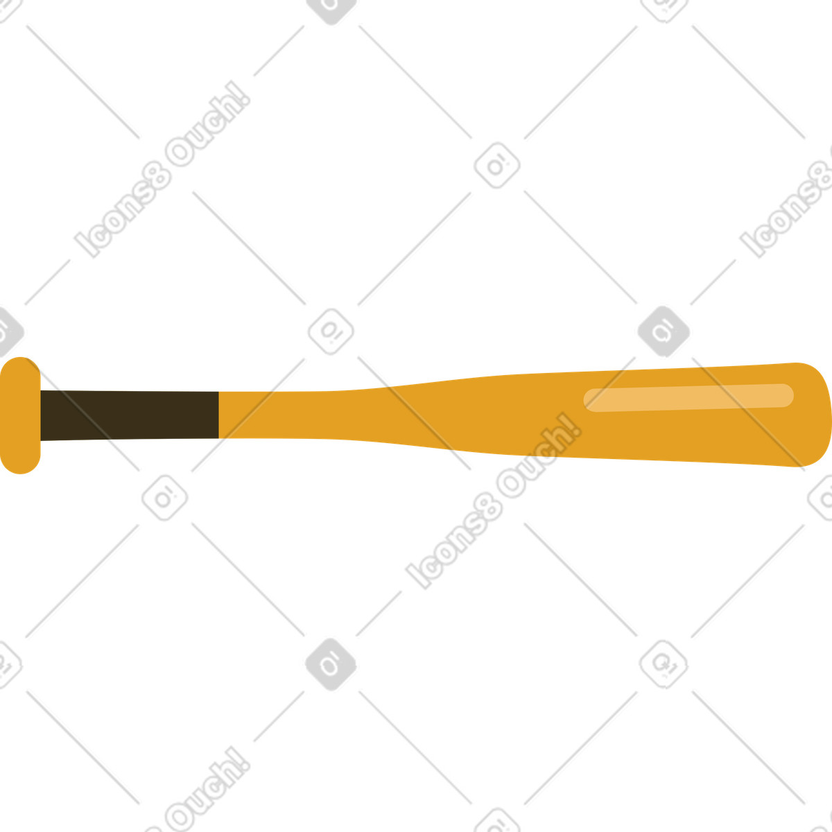 Baseball bat illustration in Arabica style download in PNG, SVG