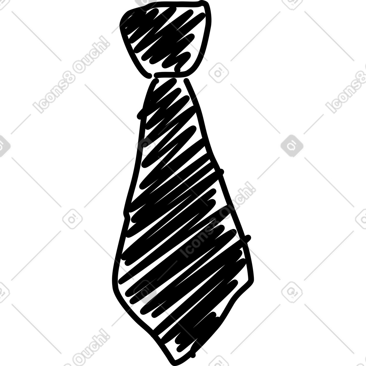 Tie doodle hand drawn necktie sketch with bold scribble lines illustrazione in stile Rondy Stickers scarica in PNG, SVG
