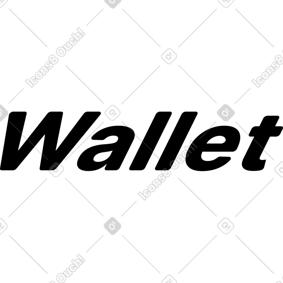Lettering wallet illustration in Coworking style download in PNG, SVG