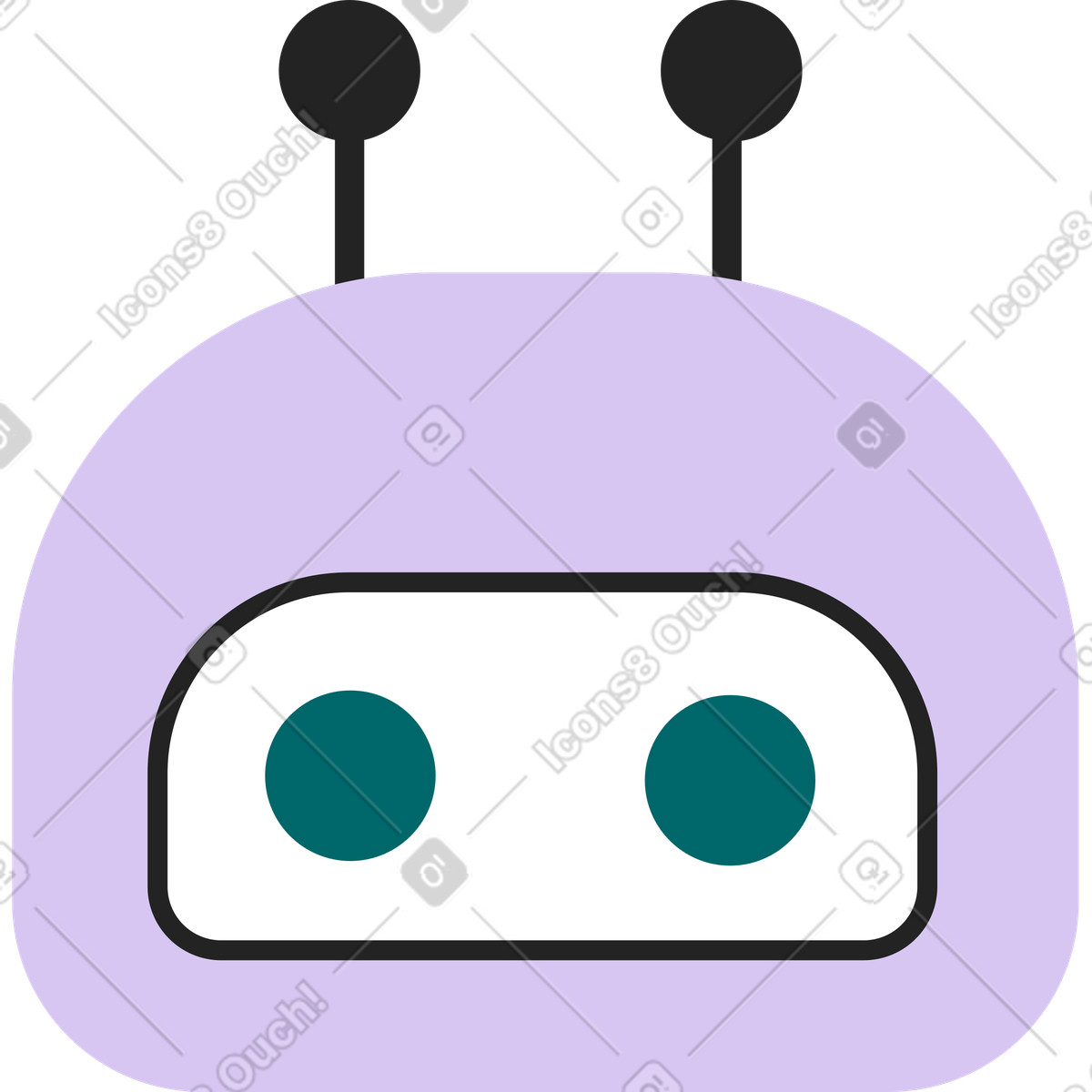 Testa di robot illustrazione in stile Sammy Line scarica in PNG, SVG
