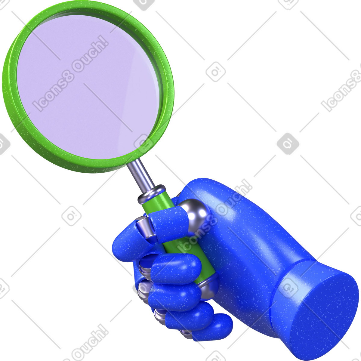 Analisi di ricerca, lente d'ingrandimento dell'assistente ai, strumento business intelligence illustrazione in stile 3D Boost scarica in PNG, SVG