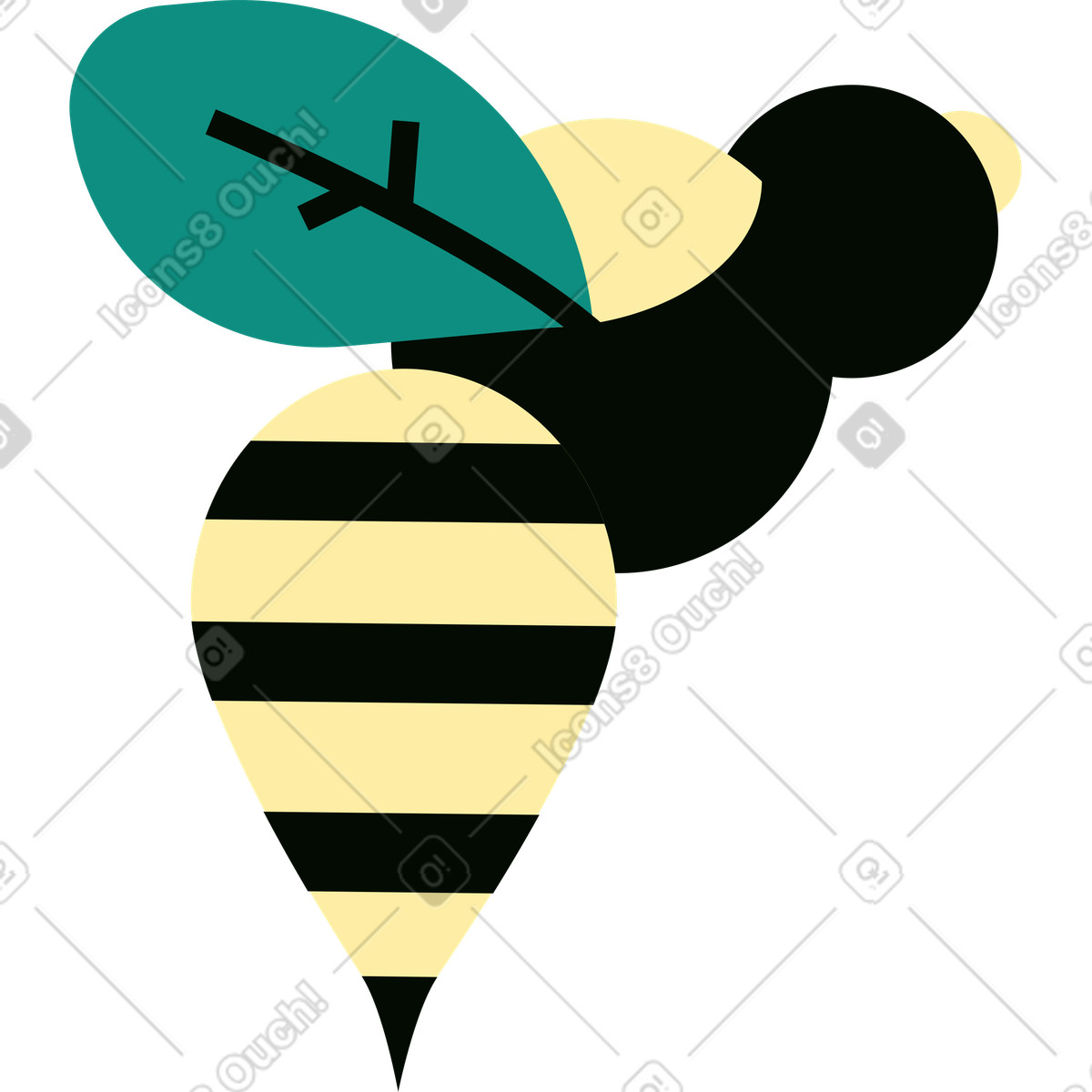 Bee illustration in vibrant detail, showcasing bees clipart graphic design