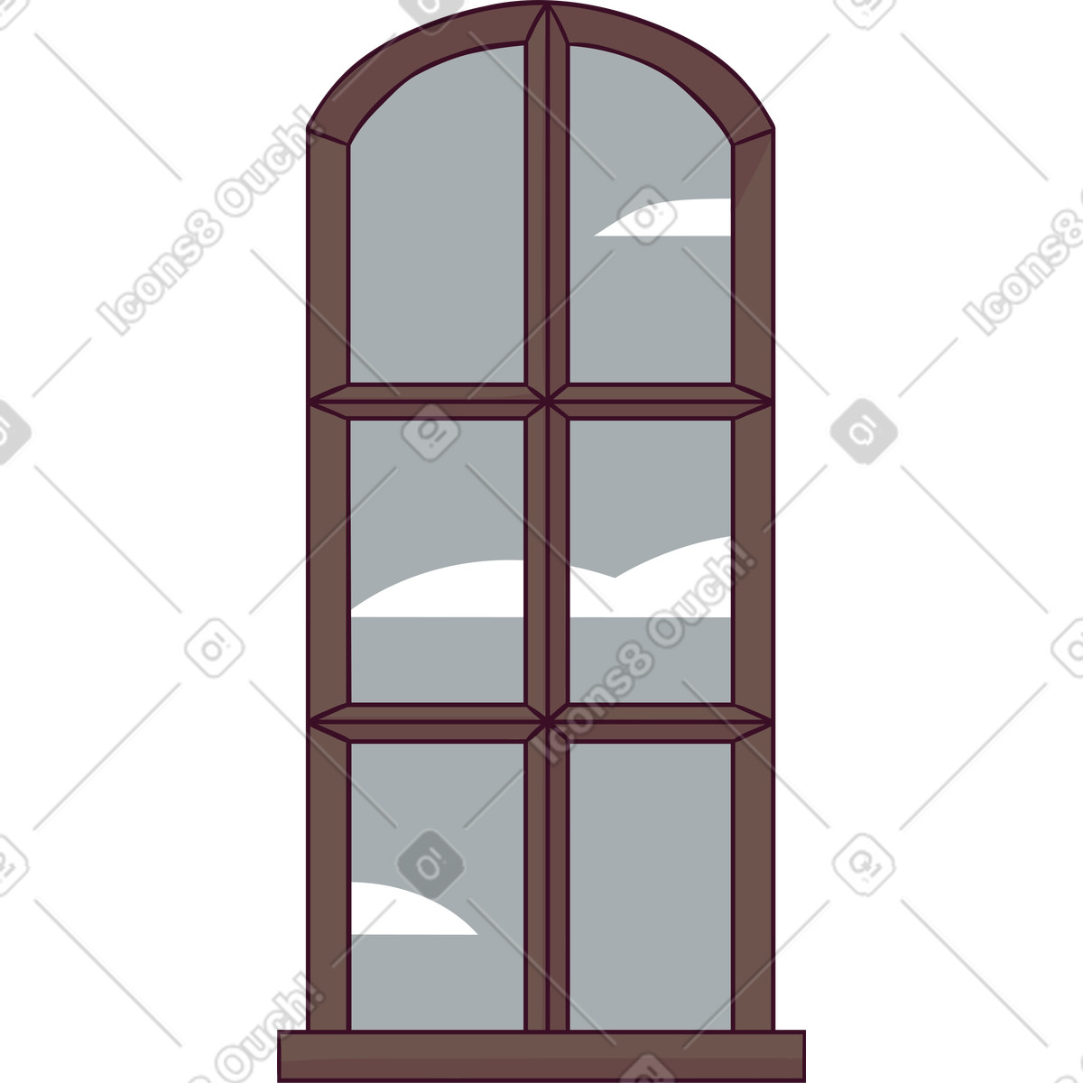 Window illustration in Eastwood style download in PNG, SVG