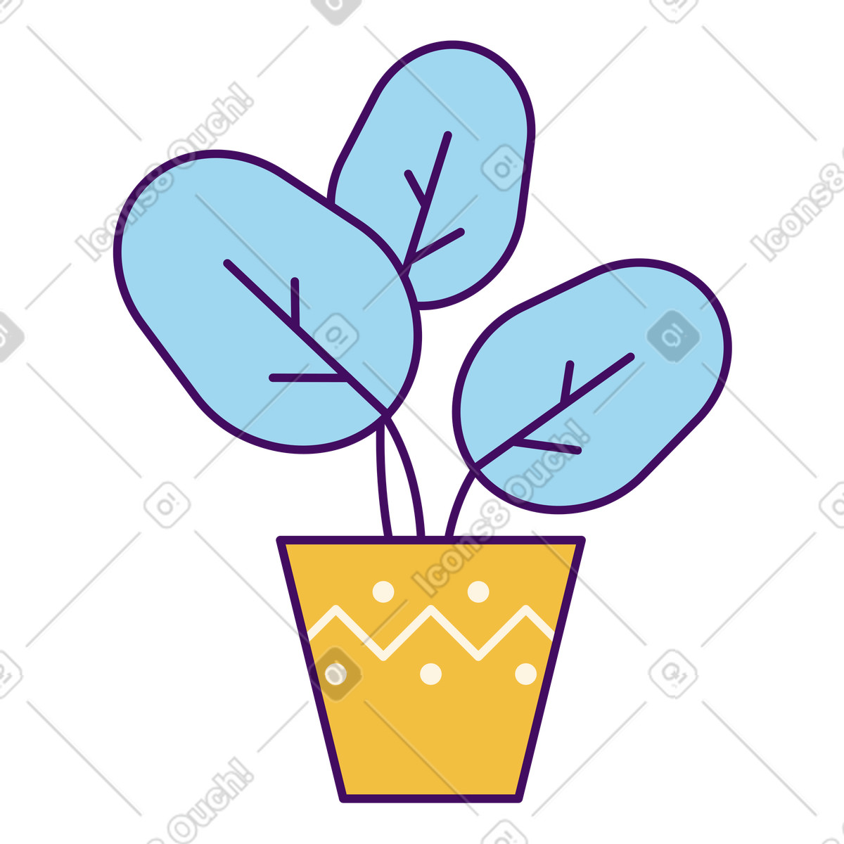 下载 Simplistic 风格的 盆栽盆栽装饰用 插画，支持 PNG、SVG 格式