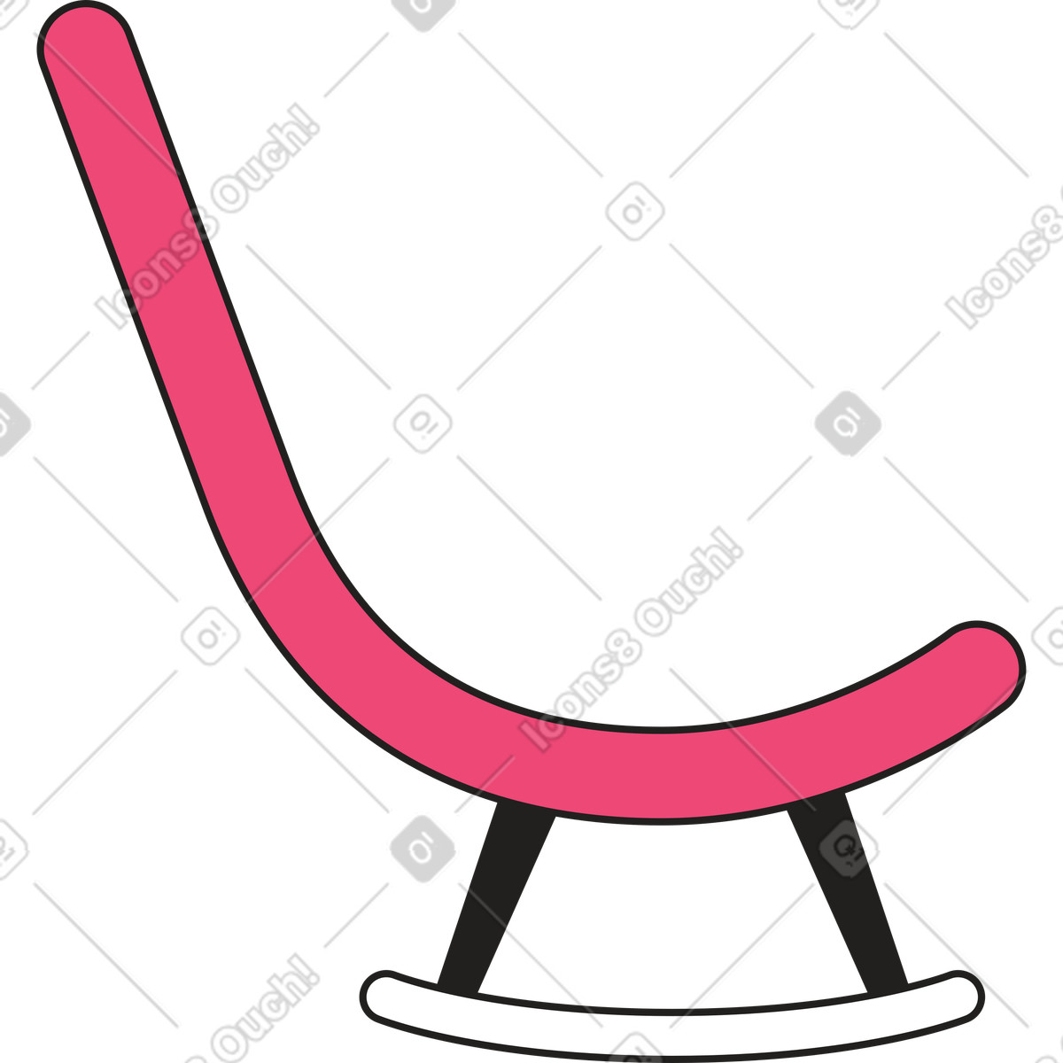 Schaukelstuhl-Illustration im Dazzle Line-Stil als Download in PNG, SVG