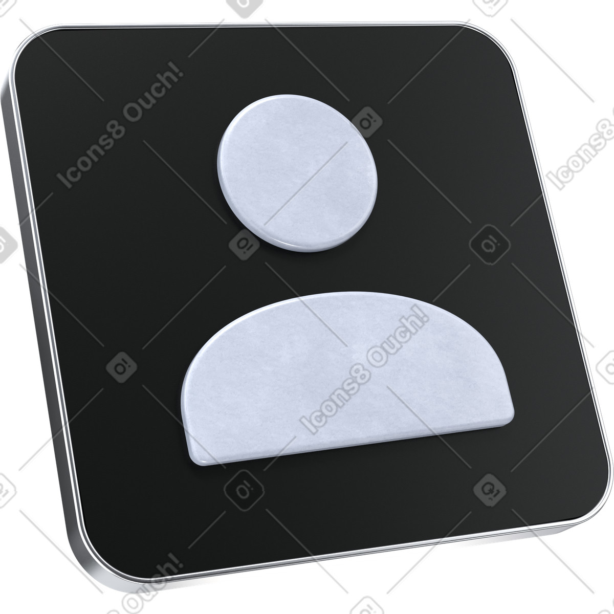User profile icon, account avatar symbol, personal identification illustration in 3D Pro style download in PNG, SVG