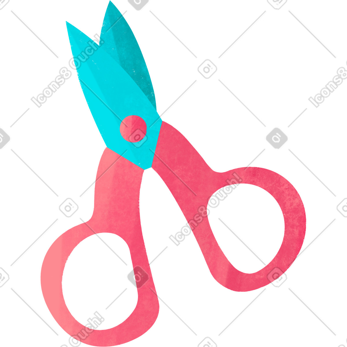Ilustración Small pink scissors en estilo Bonbon a descargar en PNG y SVG