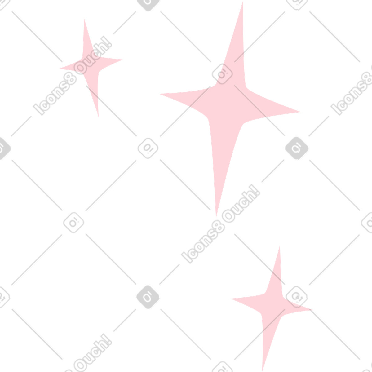 Tree pink stars illustration sparks clipart on transparent background in PNG