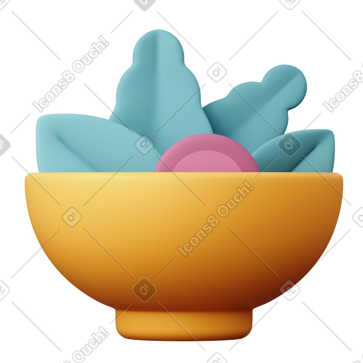 Salad illustrazione in stile 3D Sugary scarica in PNG, SVG