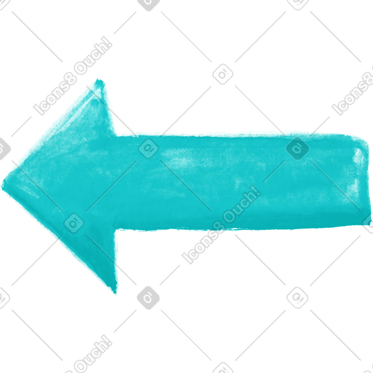 Ilustração de Seta azul em no estilo Inky para baixar em PNG, SVG