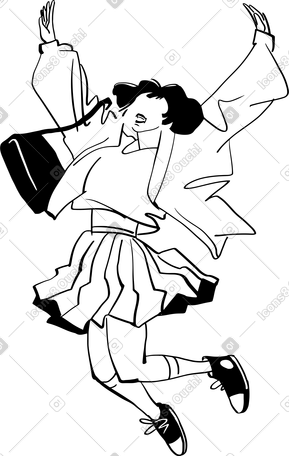 Счастливая женщина прыгает в PNG, SVG