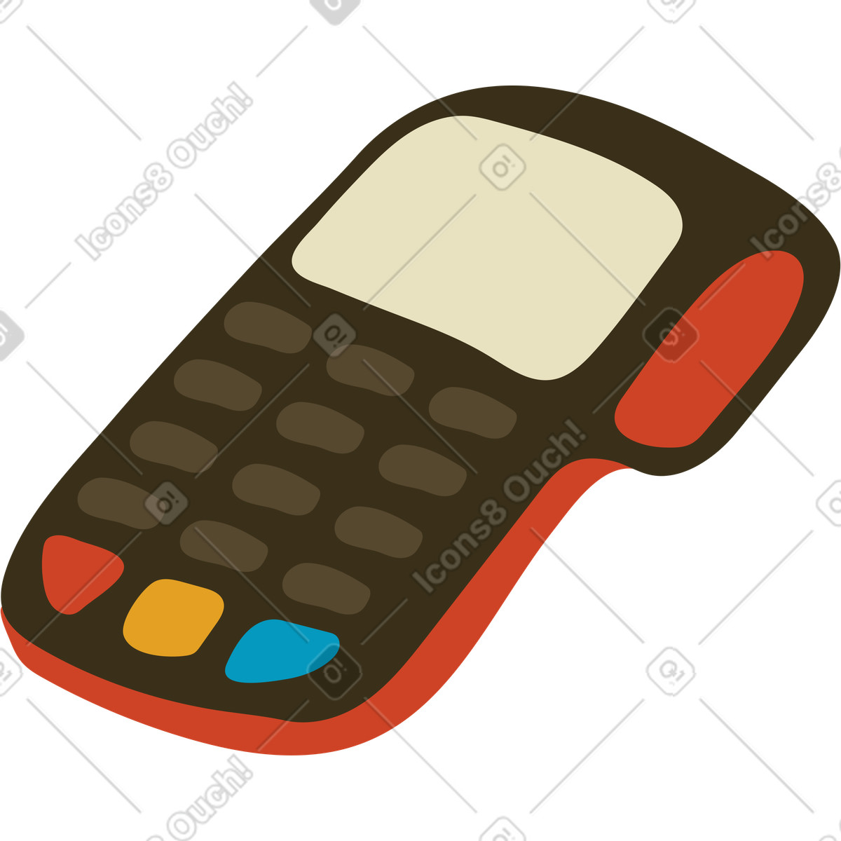 Payment terminal illustration in Arabica style download in PNG, SVG
