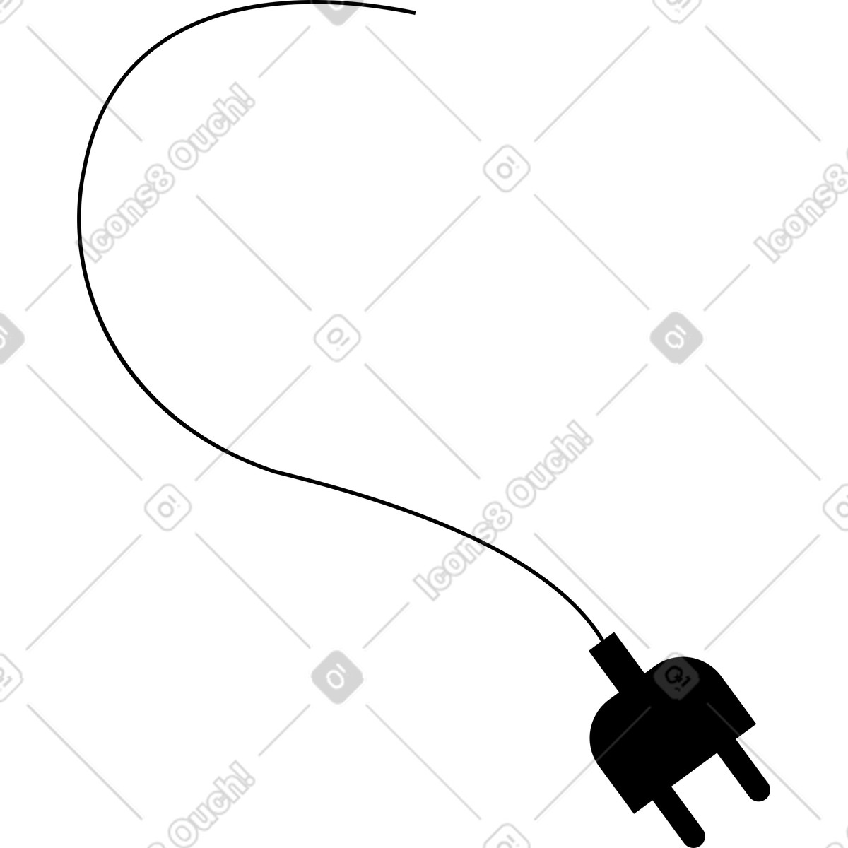 Ilustración Cable de alimentación en estilo Knotty a descargar en PNG y SVG