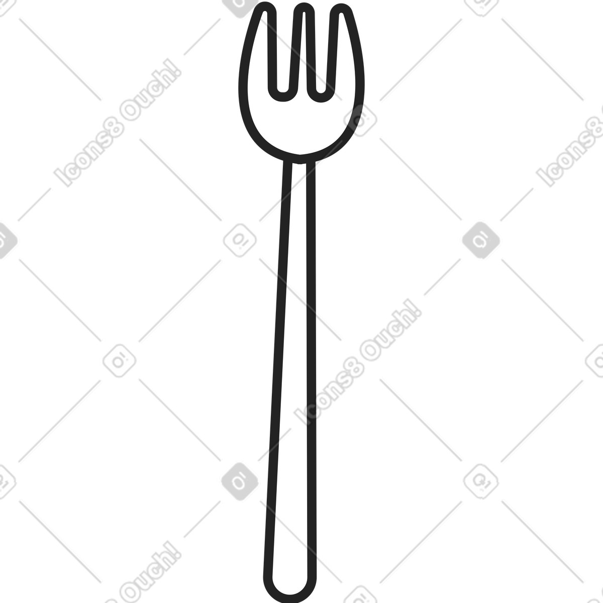 Fork illustration in Sammy Line style download in PNG, SVG