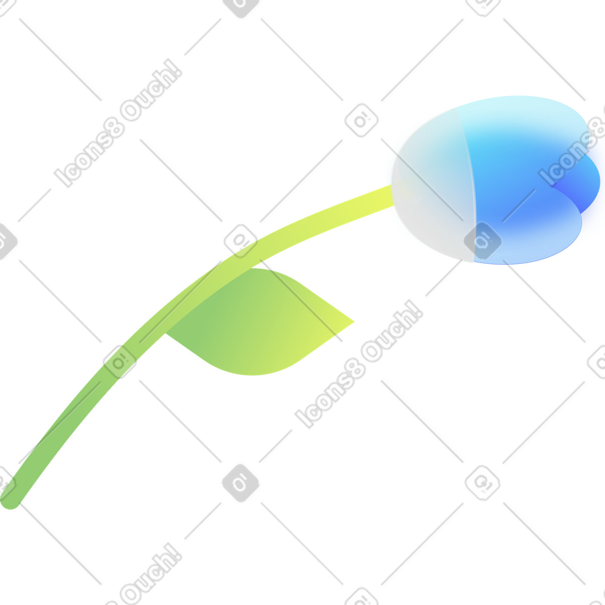 Ilustración Efecto flor de cristal azul en estilo Morphis a descargar en PNG y SVG