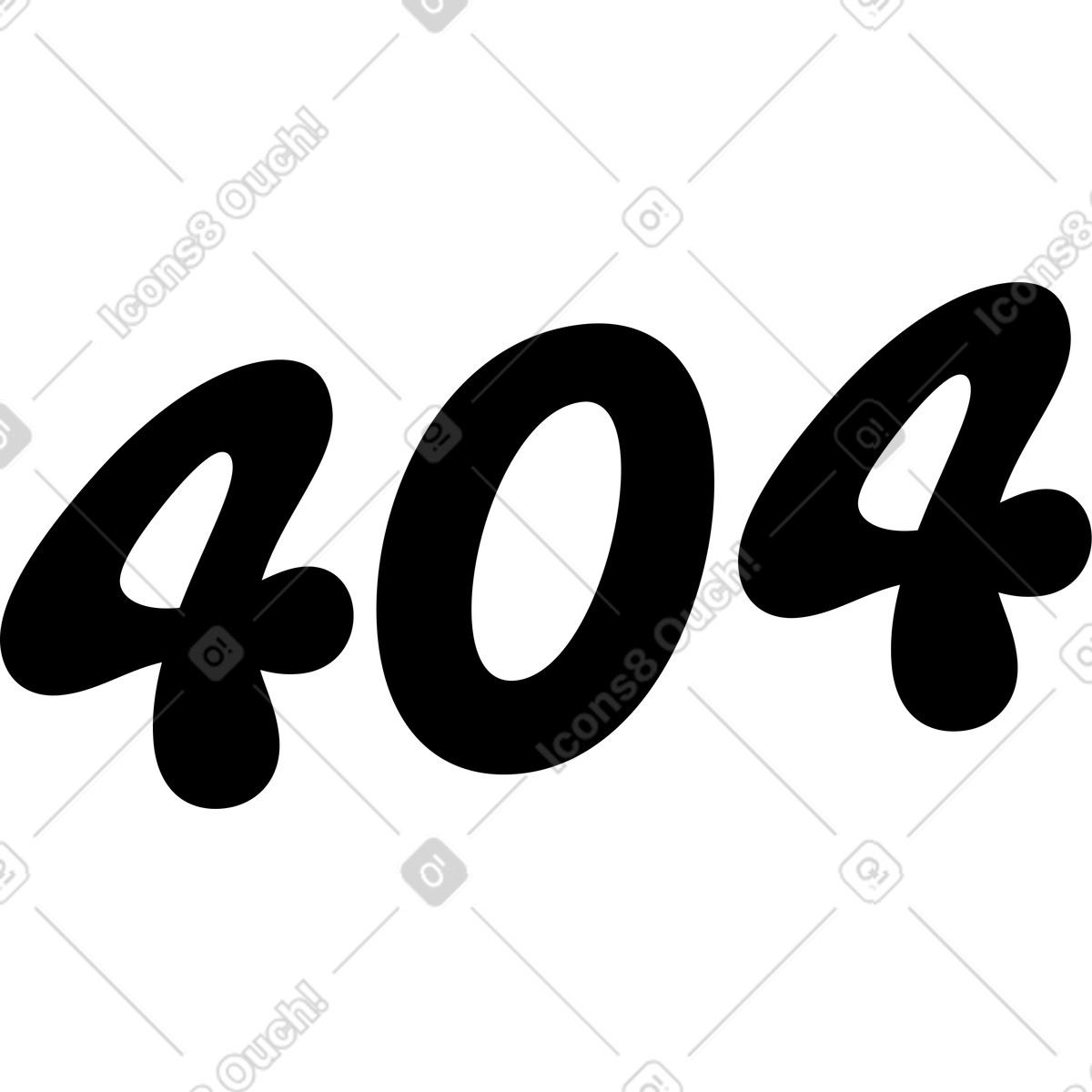 Airy スタイルの 404 テキストのレタリング のイラストをPNG、SVG形式でダウンロード