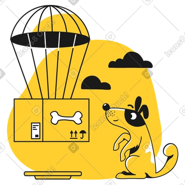 Bone delivery for a dog PNG, SVG