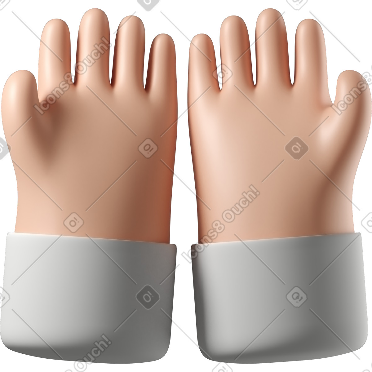 Ilustração de Pele branca mãos em concha no estilo 3D Hands Fun&Wild para baixar PNG, SVG