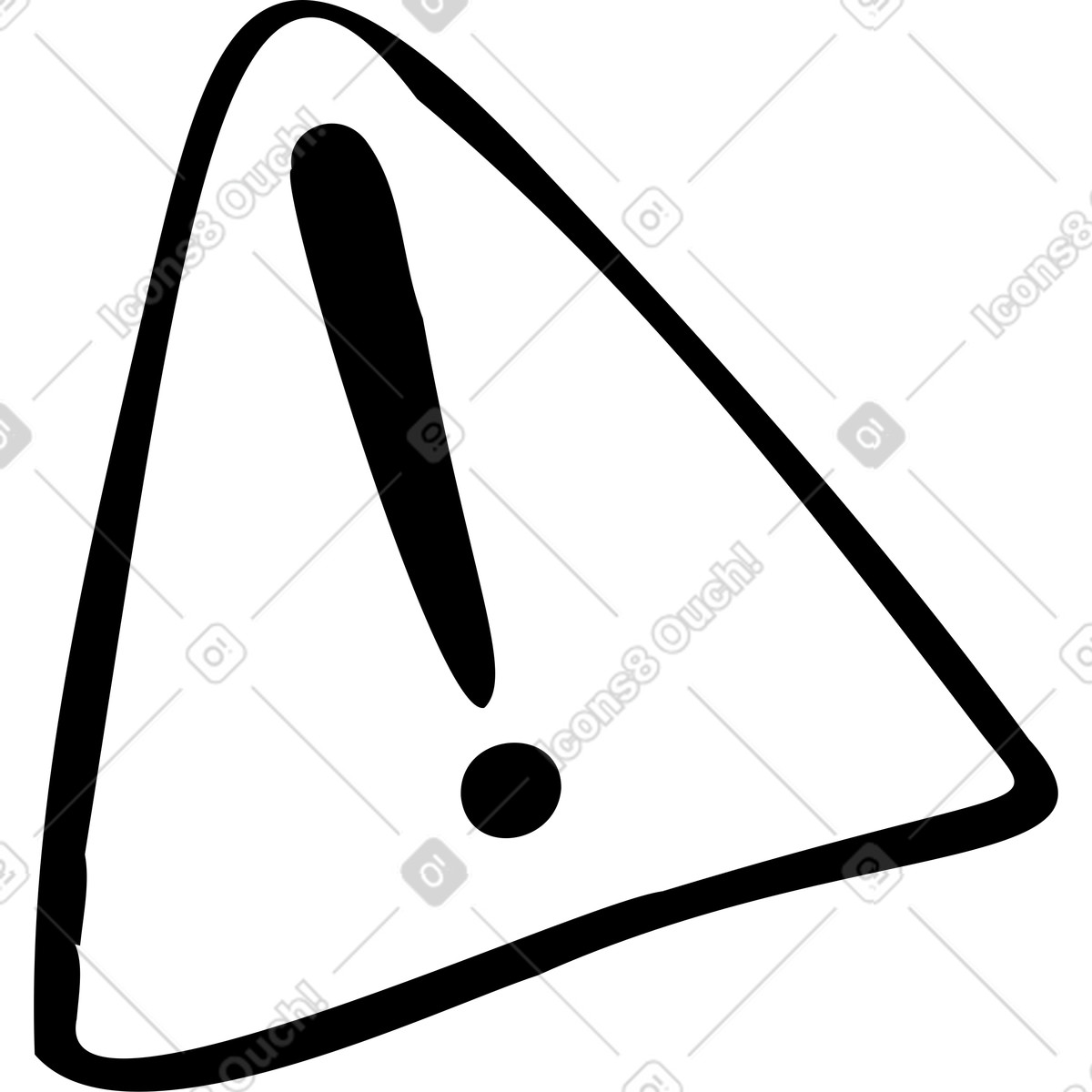 Warning sign illustration in Journal style download in PNG, SVG