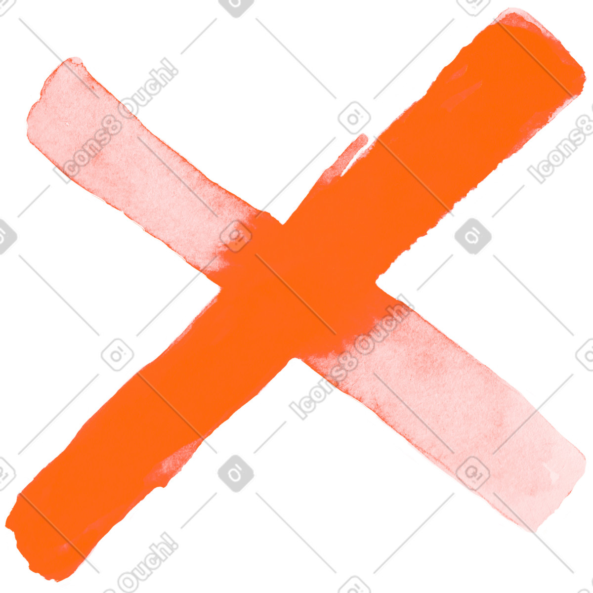 Ilustración Letra x roja en estilo Inky a descargar en PNG y SVG