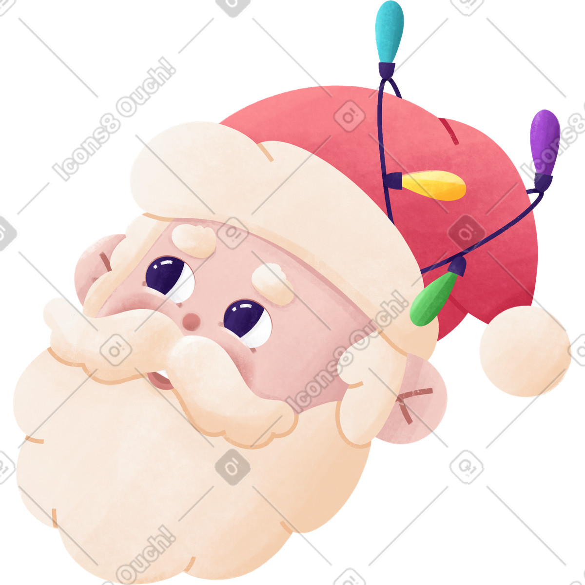 Illustration Père noël dans le style Bonbon à télécharger aux formats PNG, SVG