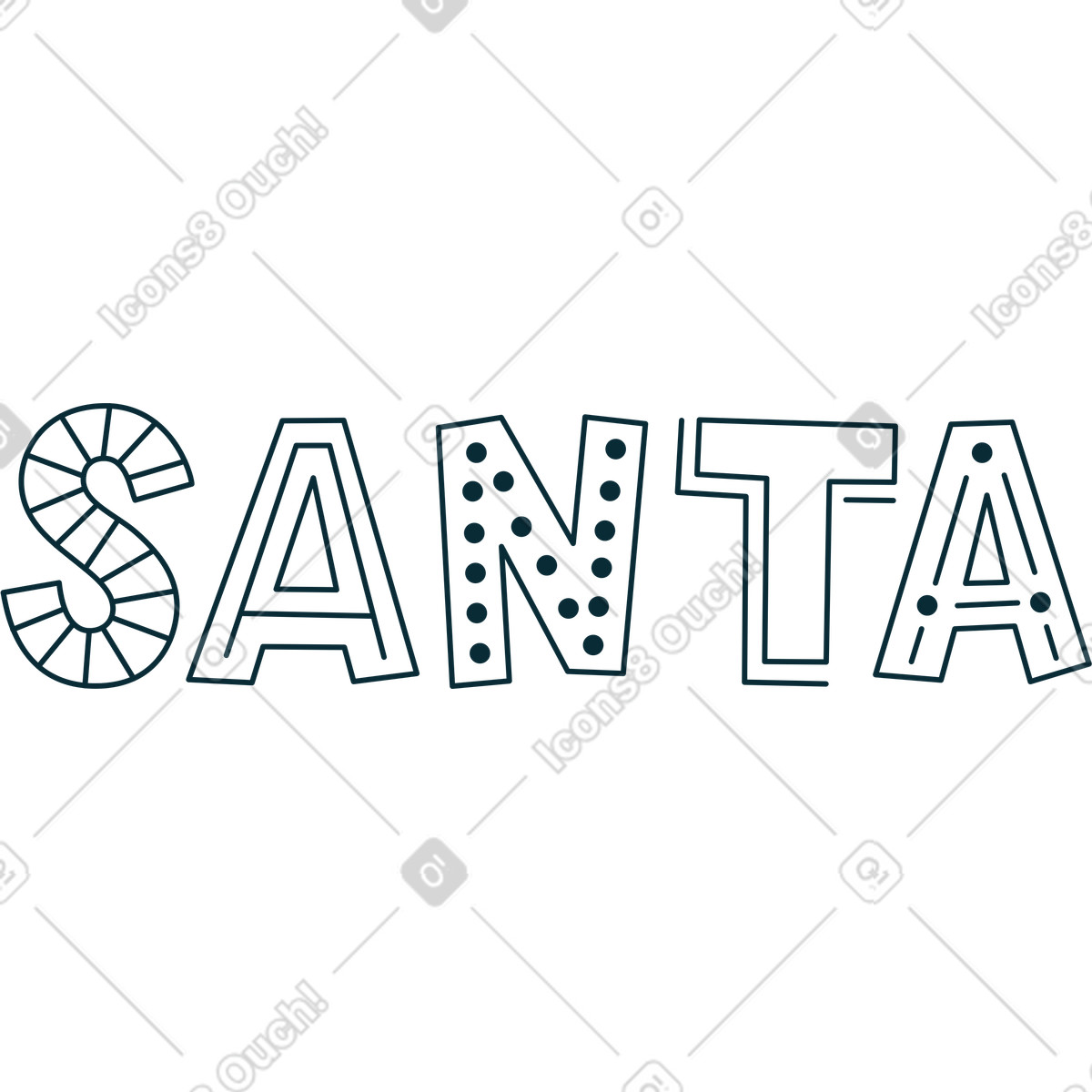 下载 Santa Camp 风格的 刻字圣诞老人手绘图 插画，支持 PNG、SVG 格式