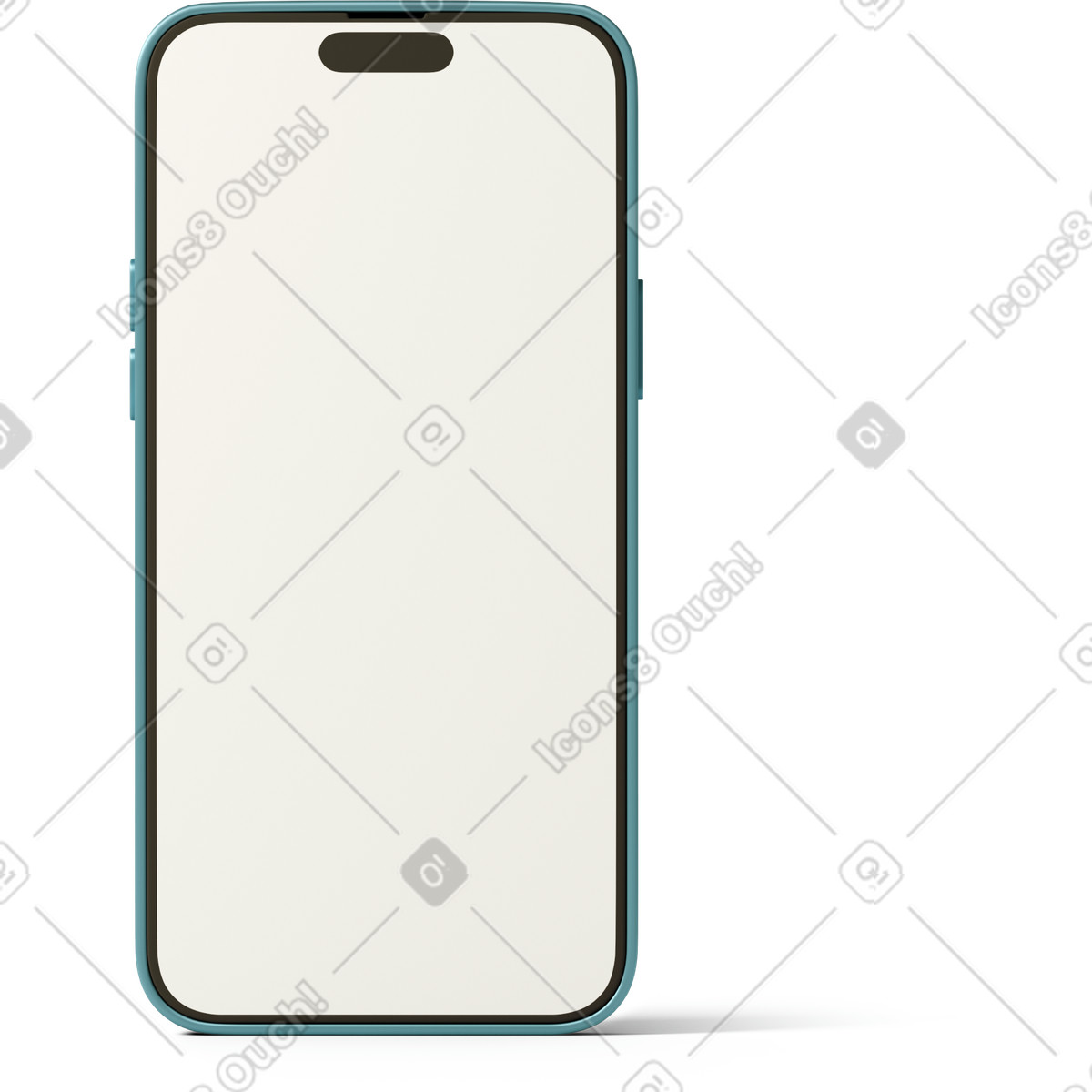 Ilustração de Front view of white phone screen em no estilo 3D Casual life para baixar em PNG, SVG