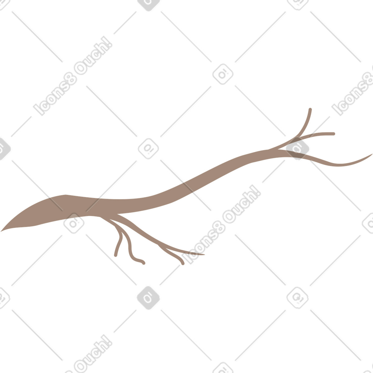 Ast-Illustration im Pale-Stil als Download in PNG, SVG