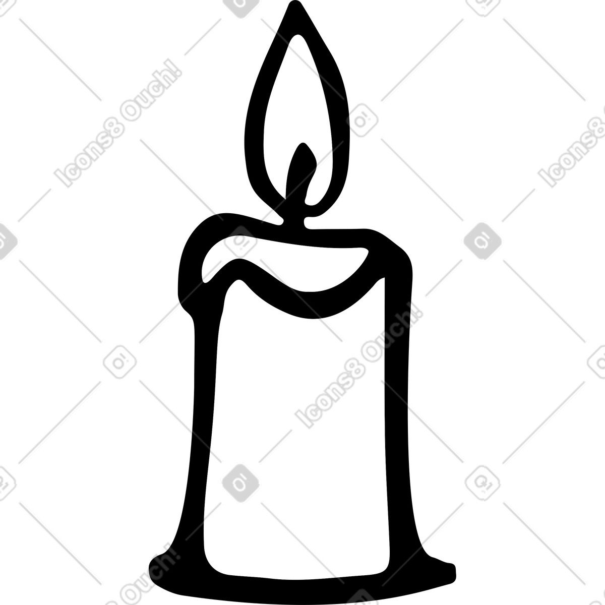 Candle illustration in Journal style download in PNG, SVG