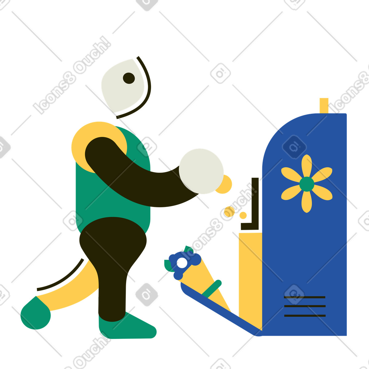 Terminale di vendita fiori illustrazione in stile Spot scarica in PNG, SVG