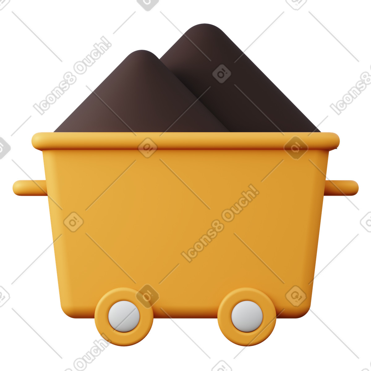 Voll beladener lorenwagen mit kohle-Illustration im 3D Sugary-Stil als Download in PNG, SVG