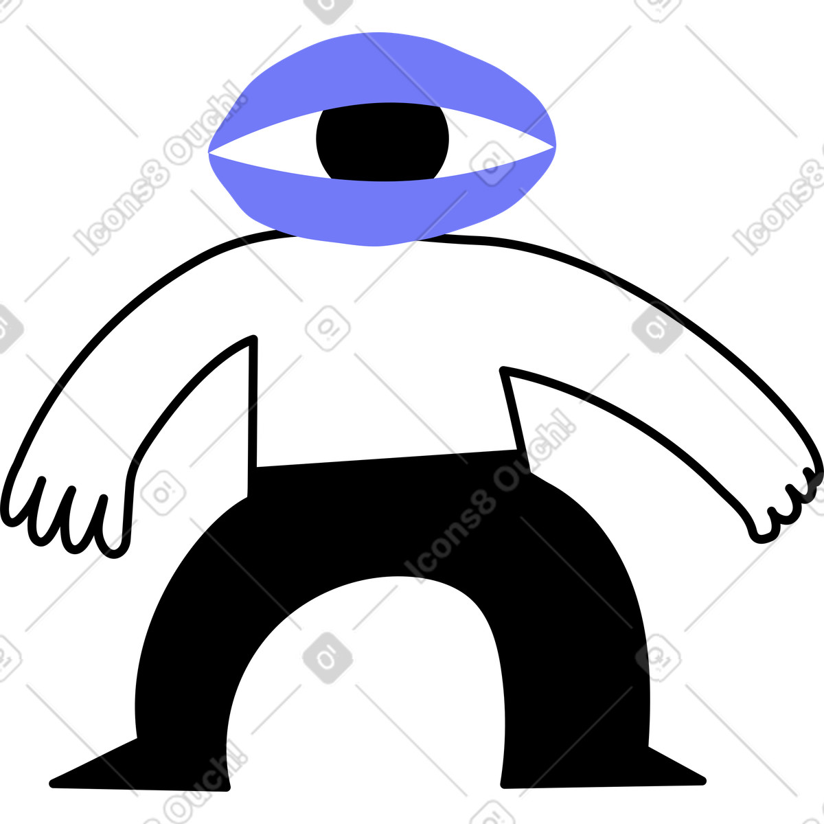 Ilustración Observando el carácter en estilo Giggle a descargar en PNG y SVG