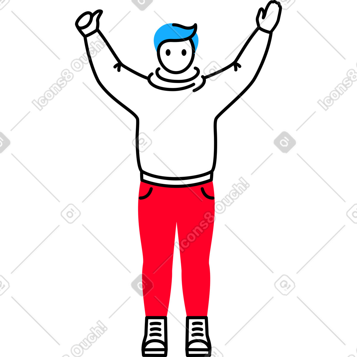 Man showing thumbs up illustration in Transistor style download in PNG, SVG