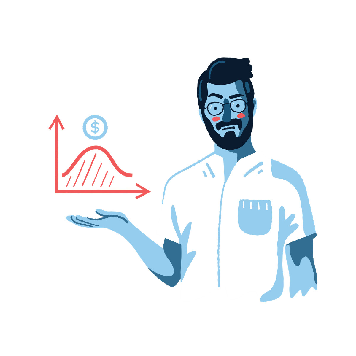 Illustration Currency fluctuation and depreciation represented on graph dans le style Cherry à télécharger aux formats PNG, SVG