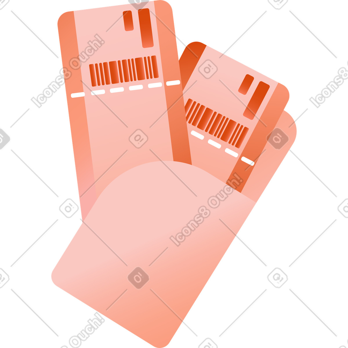 Due biglietti aerei illustrazione in stile Orange scarica in PNG, SVG