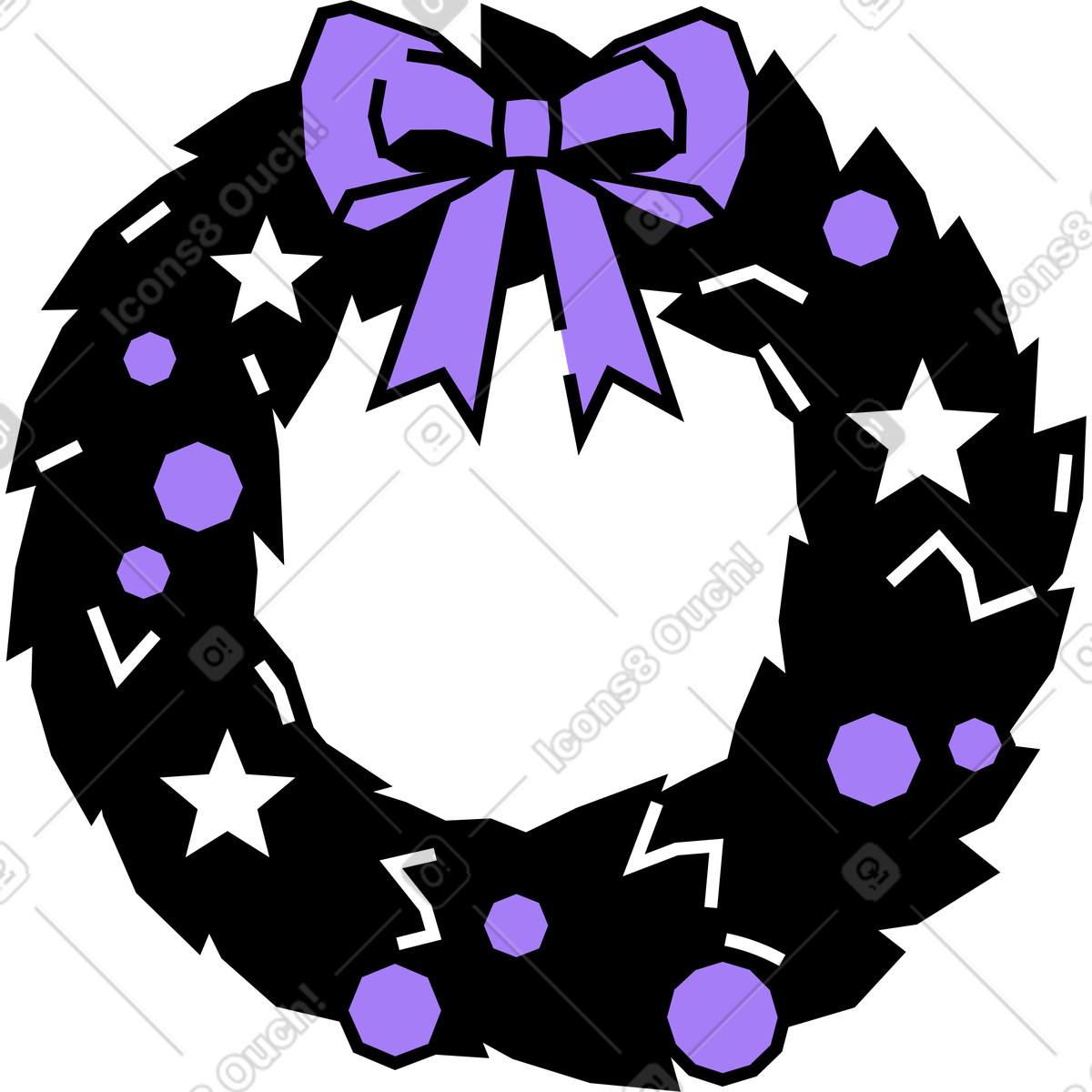 Ghirlanda di natale illustrazione in stile Amethyst scarica in PNG, SVG