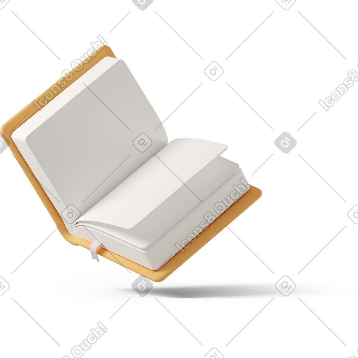 Иллюстрация Open orange book floating в стиле 3D Casual life — скачать в форматах PNG, SVG