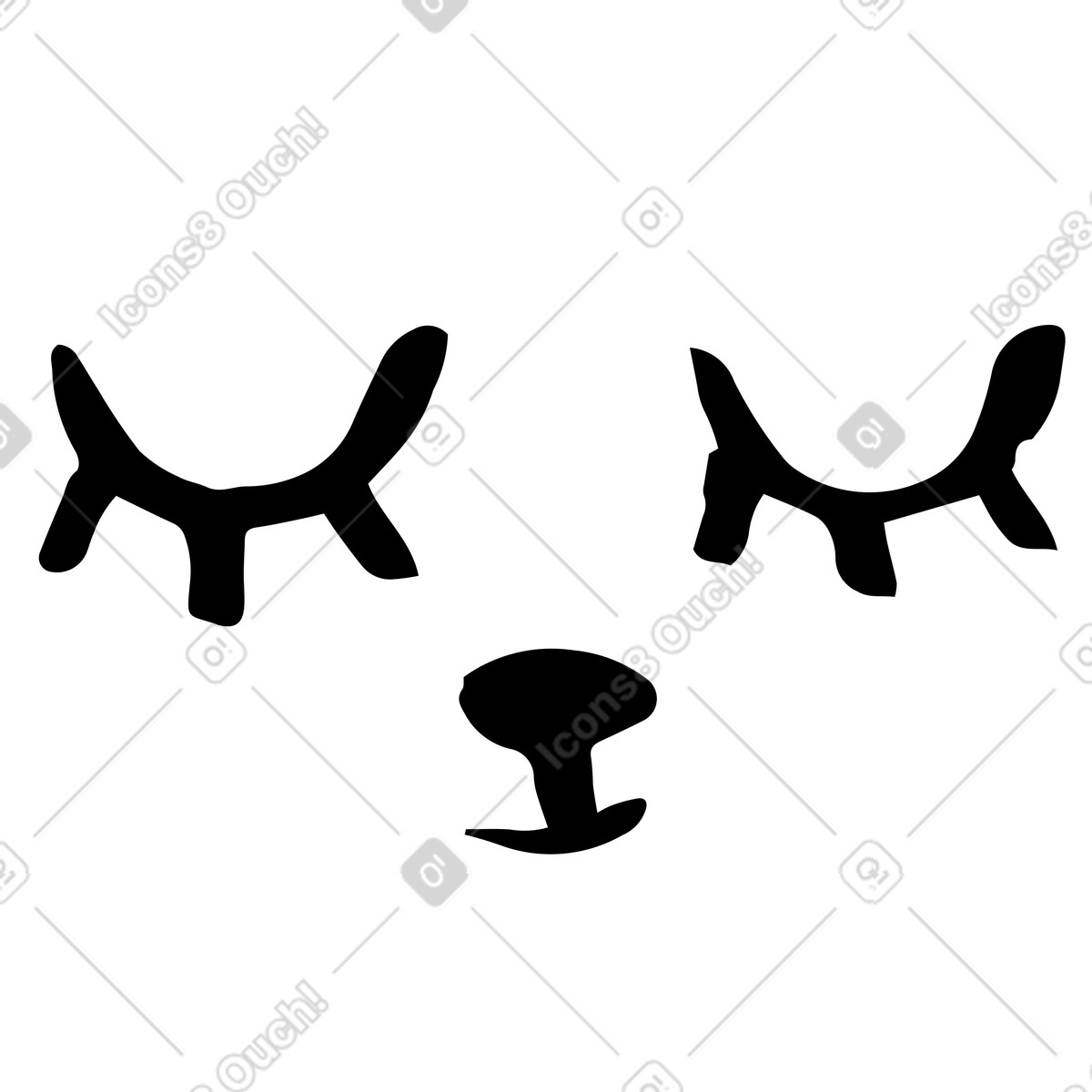 Ilustración Cara de animal en estilo Scandi a descargar en PNG y SVG