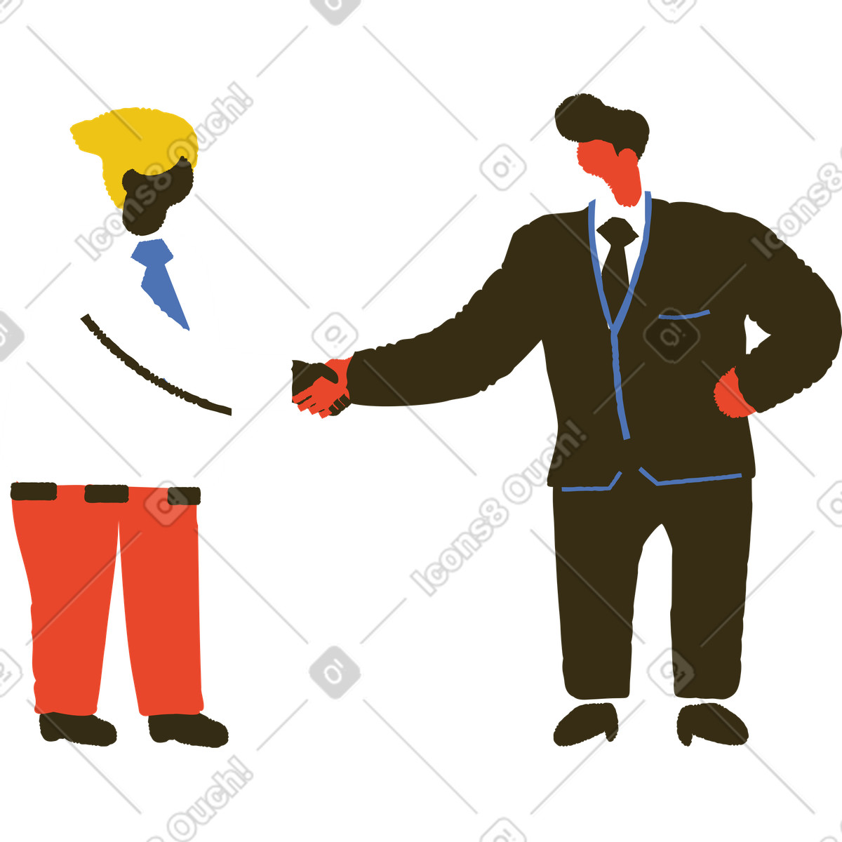 Stretta di mano illustrazione in stile Bermuda scarica in PNG, SVG