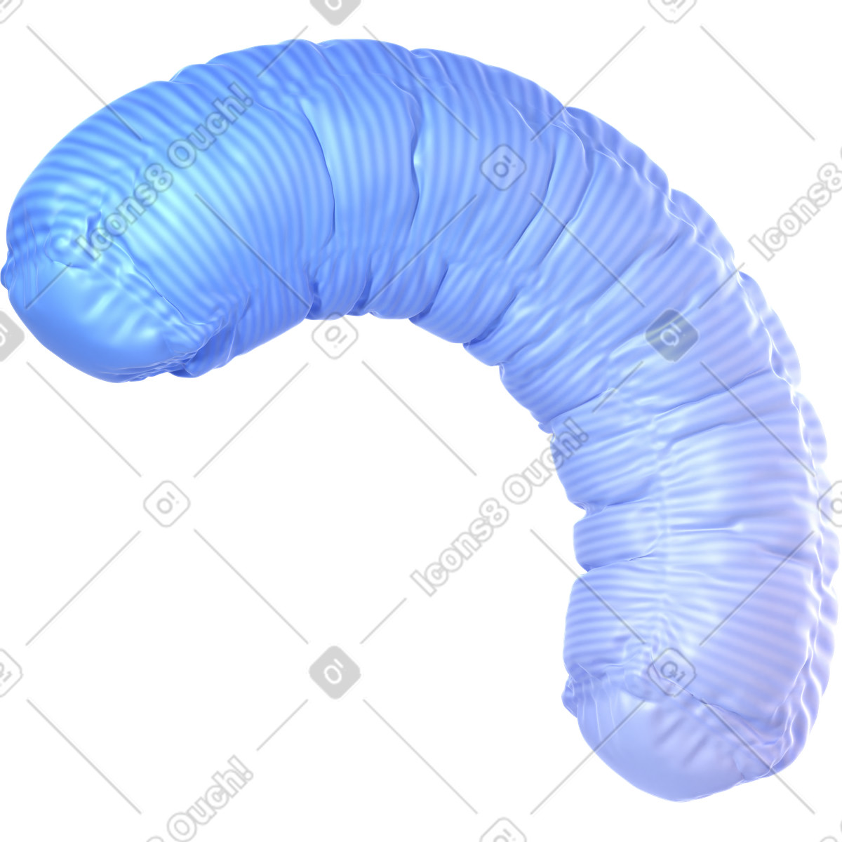 Ilustração de Figura abstrata bagel inflado meio em no estilo 3D Glassy para baixar em PNG, SVG