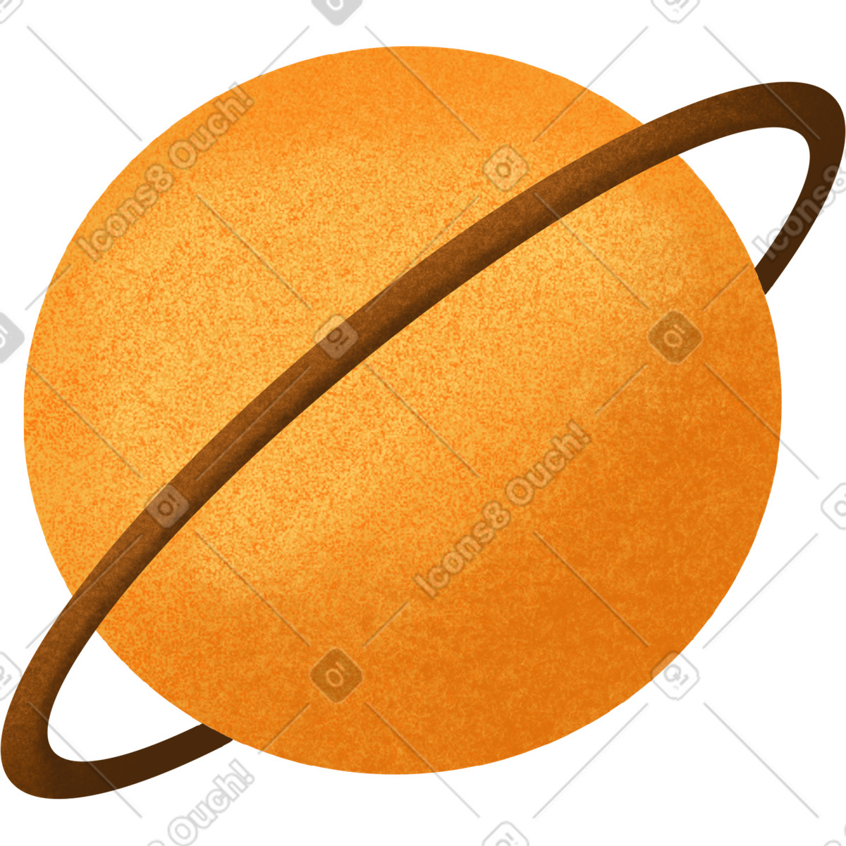 Großer gelber planet mit einem ring-Illustration im Gleam-Stil als Download in PNG, SVG
