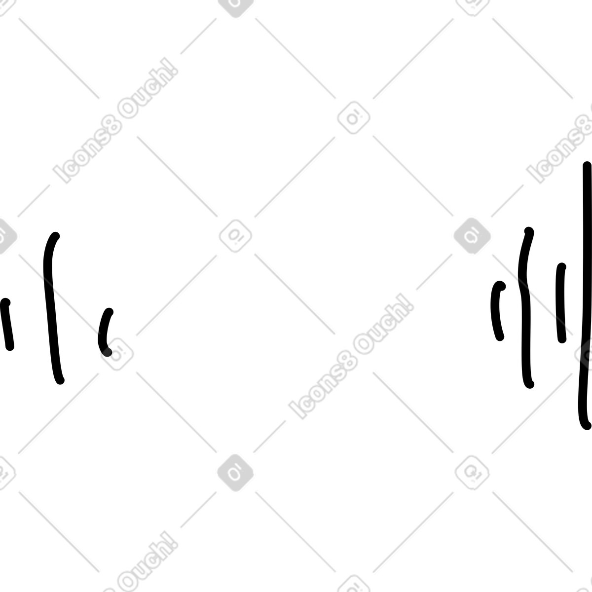 Rondy Stickers スタイルの Sound wave lines minimal hand drawn curved stroke pattern のイラストをPNG、SVG形式でダウンロード